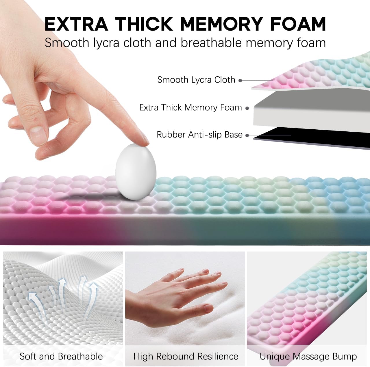 JIKIOU L-Shaped Desk Elbow Pad for Desk, Memory Foam Elbow Support Padding with Non-Slip, 2 Pack Ergonomic Desk Edge Cushion, Wrist Comfort Support for Office Home Black