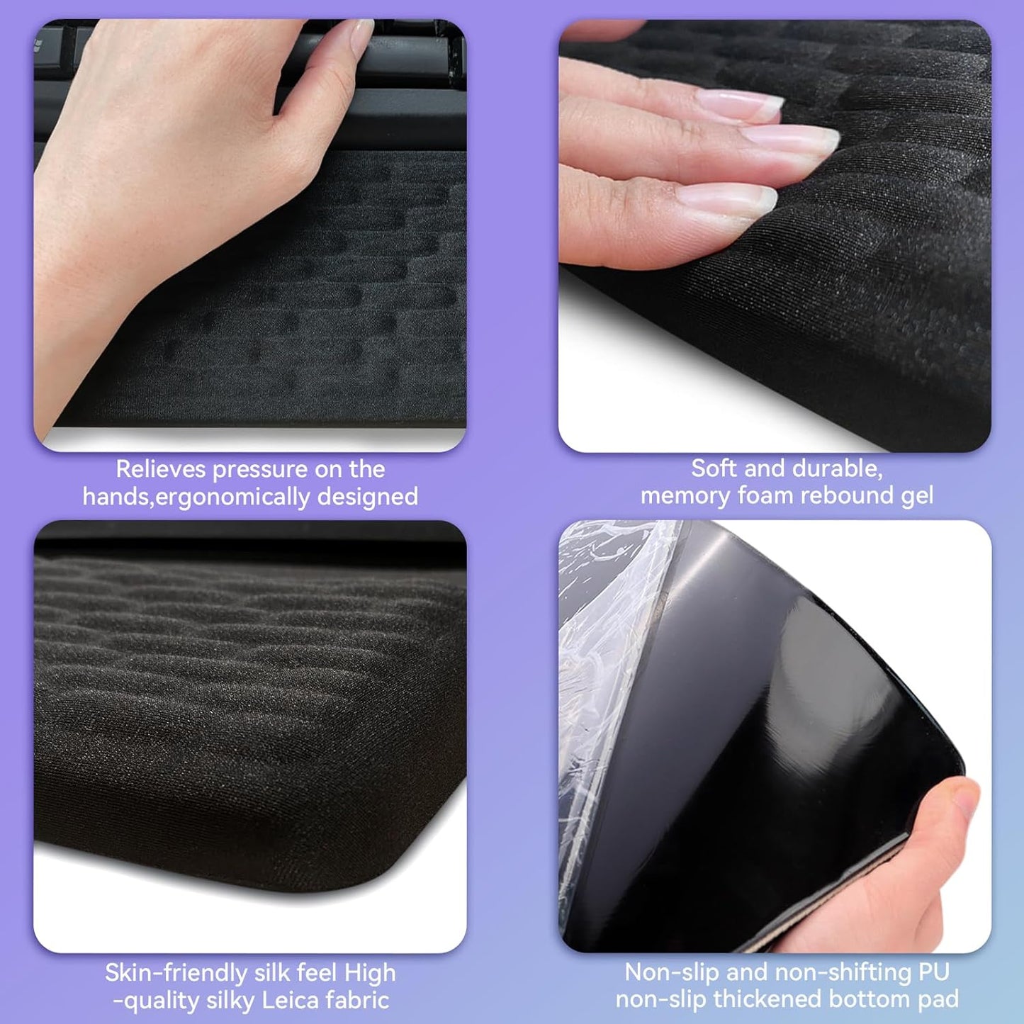 Wrist Rest with Keyboard Stand, Computer Wrist Support Pad, Ergonomic Keyboard Riser Holder Lifter Tray with Wrist Pad, Memory Foam Desk Cushion, Palm Hand Typing for Office Home School