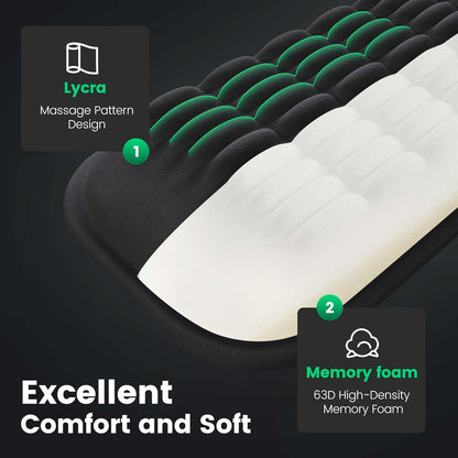 MEKASS Keyboard Wrist Rest, Soft Memory Foam Wrist Support for Keyboard, Keyboard Hand Rest Pad for Wrist Pain Relief, Keyboard Wrist Guard for Long Hours of Work, Gaming, Studying（Classic Black）