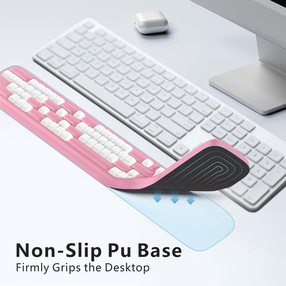 MEKASS Keyboard Wrist Rest, Ergonomic Wrist Pad, Soft Memory Foam Keyboard Hand Rest with Non-Slip Base, Easy Typing, Pain Relief, Comfort Support for Office Work Gaming Computer Accessories (Black)