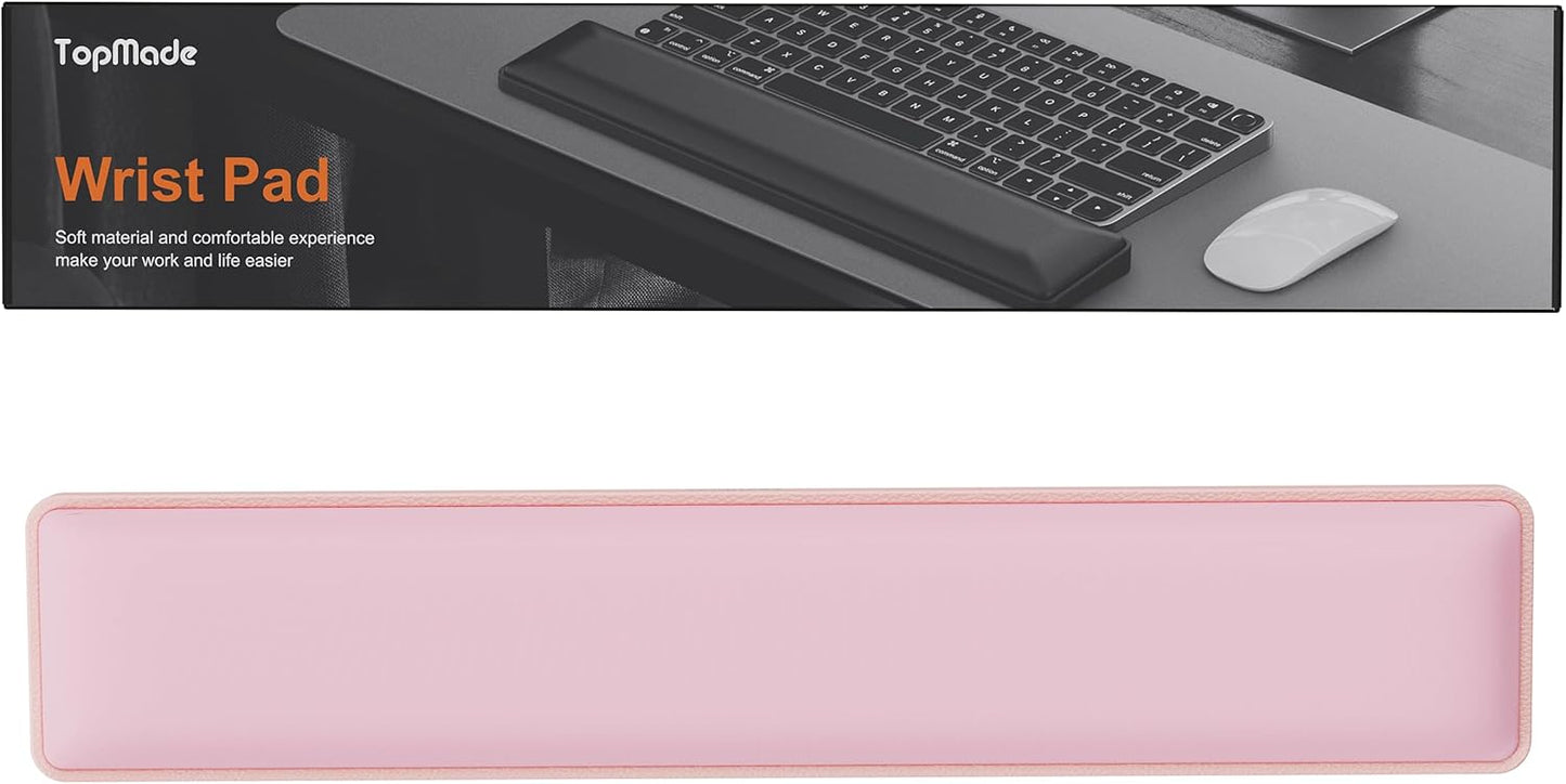 TopMade Upgraded Wider Wrist Rest Set, Soft Memory Foam Keyboard Hand Rest Pad, Computer Ergonomic Keyboard Mouse Wrist Support for Typing Pain Relief, Comfort for Office, Gaming, Study, Black