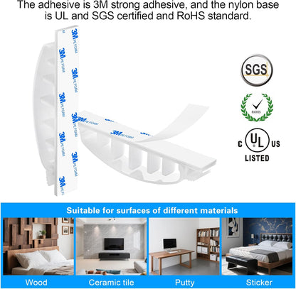 XHF 100pcs Adhesive Cable Wire Clips Black, Outdoor Cable Management Wire Organizer Cord Holder for Under Desk, Car, Wall, TV PC Ethernet Cable