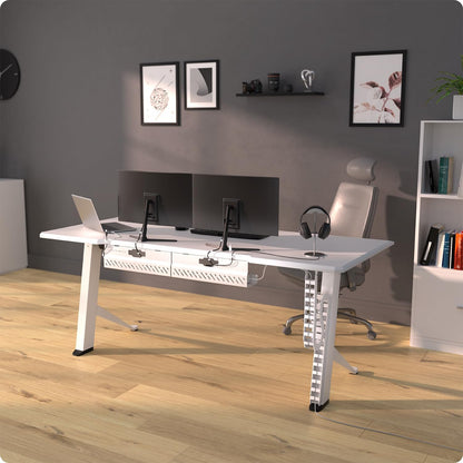 Ultimate Setup Under Desk Cable Management Vertebrae - Perfect for Sit Stand Desk - Wire Management - Adjustable Length - Flexible Cable Spine - Black, 133 cm