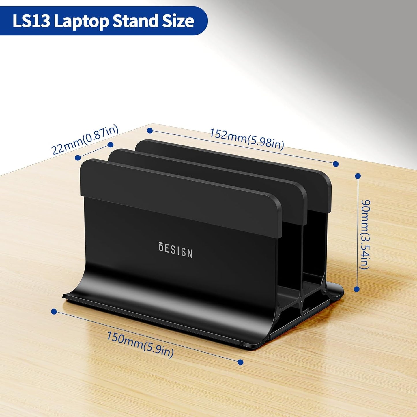 BESIGN LS13 Vertical Laptop Stand Holder for Desk, 4 in 1 Desktop Stand Holder for Laptops, Tablets, Smart Phones