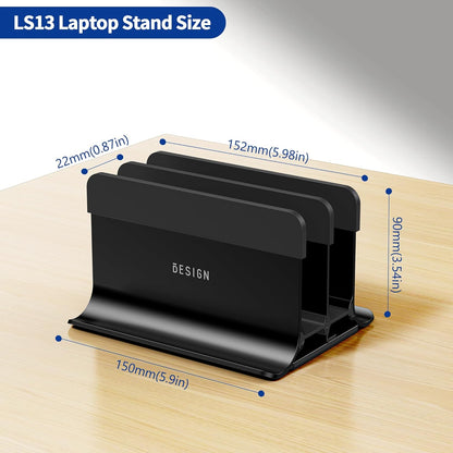 BESIGN LS13 Vertical Laptop Stand Holder for Desk, 4 in 1 Desktop Stand Holder for Laptops, Tablets, Smart Phones
