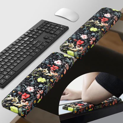 JIKIOU L-Shaped Desk Elbow Pad for Desk, Memory Foam Elbow Support Padding with Non-Slip, 2 Pack Ergonomic Desk Edge Cushion, Wrist Comfort Support for Office Home Black