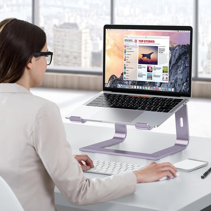 OMOTON Laptop Stand, Detachable Laptop Mount, Aluminum Laptop Holder Stand for Desk, Compatible with MacBook Air/Pro, Dell, HP All Laptops (11-16 inch), Silver