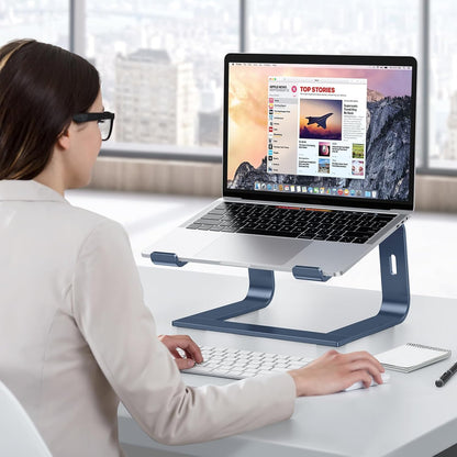 OMOTON Laptop Stand, Detachable Laptop Mount, Aluminum Laptop Holder Stand for Desk, Compatible with MacBook Air/Pro, Dell, HP All Laptops (11-16 inch), Silver