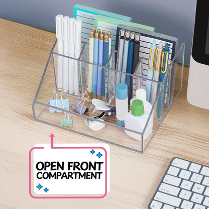 STORi Chloe Space-Saving Clear Drawer Organizer (4 Wide Drawers) Sort Office, Kitchen, Beauty Supplies, Makeup, Pens, Jewelry, Stationary, Made in USA