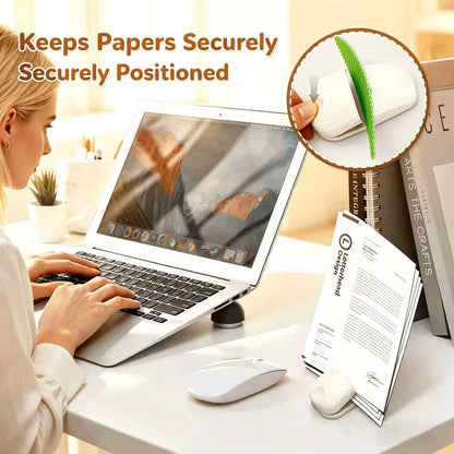 Document Holder for Typing - Document Stand for Desk When Typing,Portable Copies Stand Desktop Document Holder Stand for A4 Paper Documents Office Typing Reading (White)