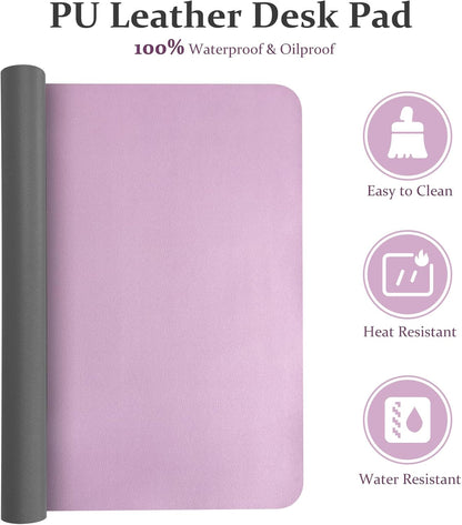 Mouse Pad and Keyboard Wrist Rest, 3-in-1 Large Keyboard and Mouse Pad Set, Ergonomic Wrist Rest for Computer Keyboards, Non-Slip Desk Mat Protector for Women (Purple Pink, 31.5" X 15.7")
