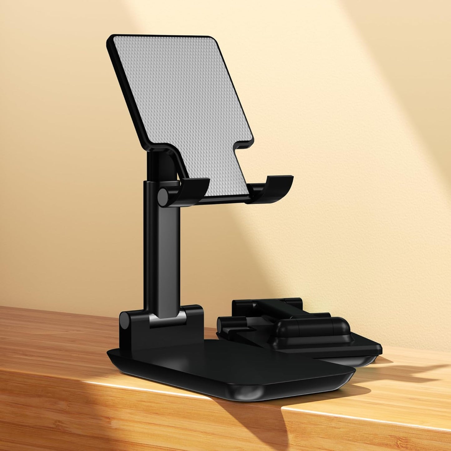 Cell Phone Stand,Adjustable Angle Height Phone Stand for Desk,Fully Foldable/Portable Phone Holder with Silicon Pad for iPhone 16/15/14/13/12/Smartphones,All Mobile Phones (Green)