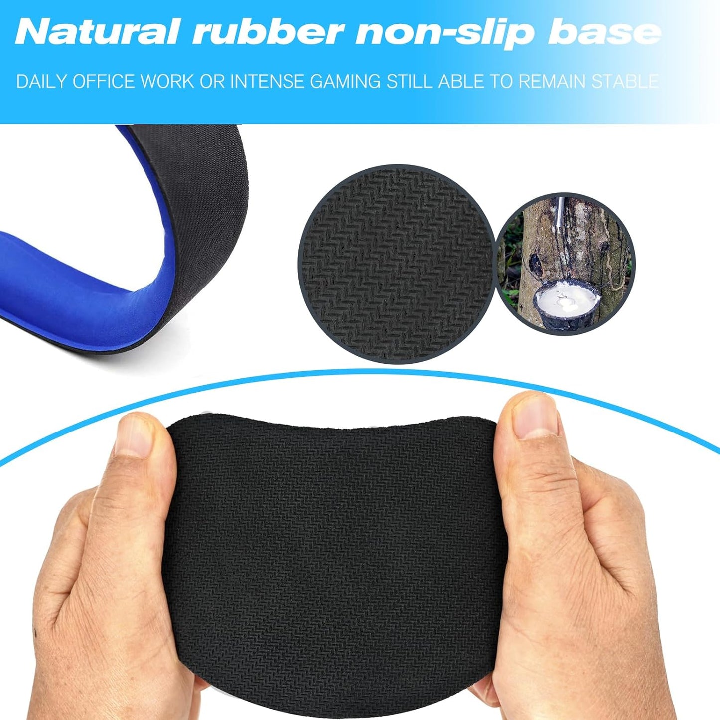 Keyboard Wrist Rest and Mouse Wrist Rest Set - Ergonomic Memory Foam Wrist Cushion - for Wrist Support on Computer, Laptop, Office, Playing Games, Typing Relieves Wrist Pain Black