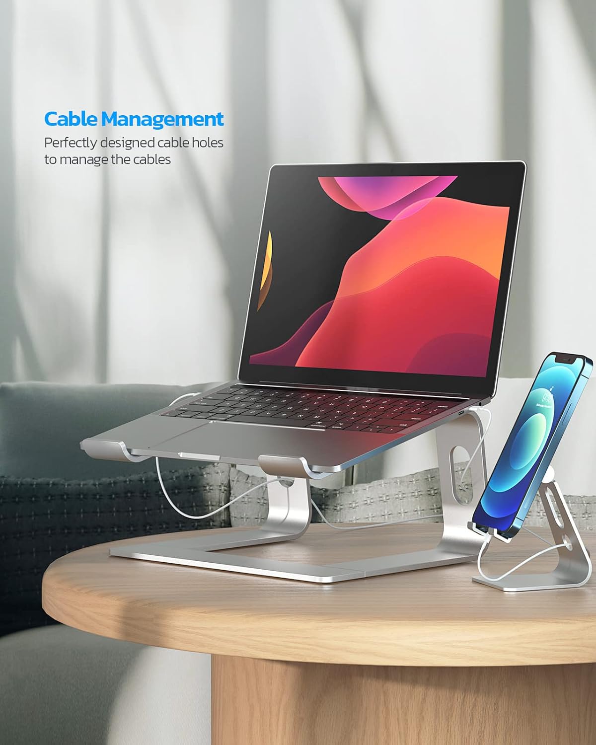 Nulaxy Laptop Stand, Ergonomic Aluminum Laptop Computer Stand, Detachable Laptop Riser Notebook Holder Stand Compatible with MacBook Air Pro, Dell XPS, HP, Lenovo More 10-16” Laptops - Rose Gold