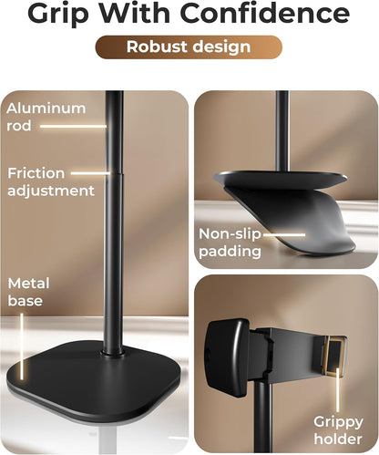 COOPER ChatStand, Adjustable Cell Phone Stand for Desk, Phone Stand for Recording, iPhone Holder for Filming, Small iPhone Tripod, Soporte para Celular, Fits Samsung, Android, (Night Black)