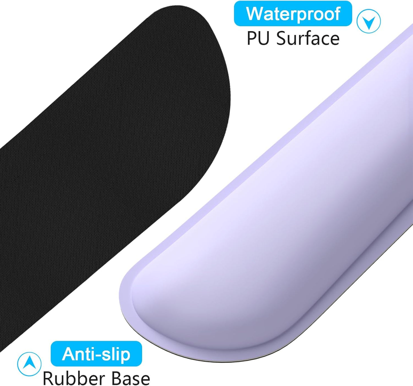 Dapesuom Keyboard Wrist Rest Set, Cute PU Leather Wrist Cushion for Computer Keyboard and Mousepad, Memory Foam Mouse Pad Rests Support with Non-Slip Base for Typing Pain Relief Laptop, Colonial White