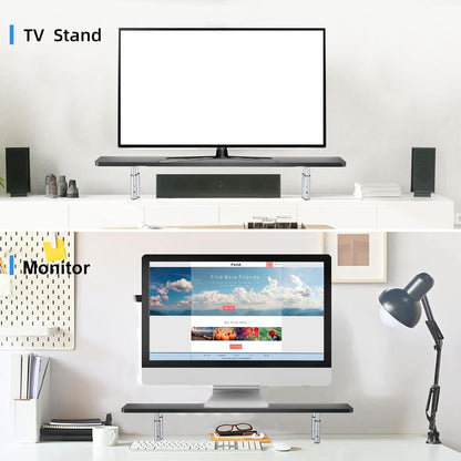 suptek Computer Monitor Stand Riser,Monitor Riser for Laptop, Printer, Notebook and All Flat Screen TV Display with Vented Platform,3 Height Adjustable Laptop Riser,1 Pack,Black(MST003)