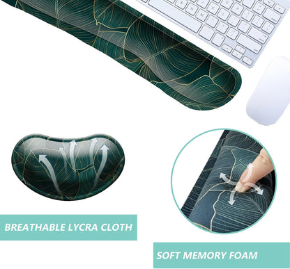 Keyboard Wrist Rest Mouse Wrist Support Set, Memory Foam Wrist Rest Pad for Computer Laptop Keyboard Mouse, Ergonomic Wrist Cushion Support for Typing Pain Relief, Gaming Home Office, Purple