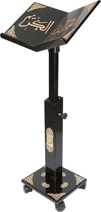 Prayer Book Holder Stand Ramadan Gift Rihal Rehal Wooden Carved Gift (Adjustable White)