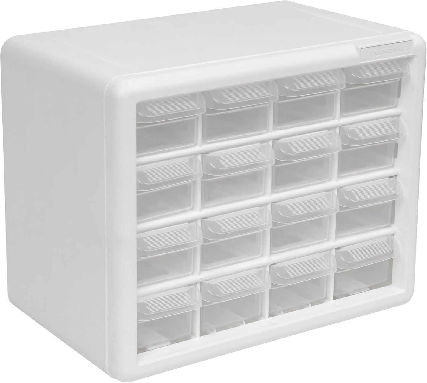 Akro-Mils 24-Drawer Plastic Drawer Storage Cabinet for Garage Organization, Bead Organizer, Building Bricks Storage, Teacher Toolbox, Makeup Organizer, 20" W x 6" D x 16" H, 10124 Black