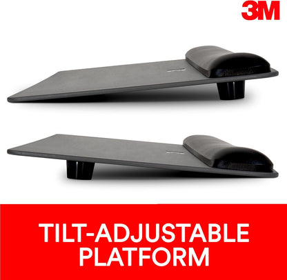 3M Gel Wrist Rest for Keyboard and Mouse with Tilt-Adjustable Platform, Precise Mouse Pad, 25.5 in x 10.6 in, Black (WR422LE)