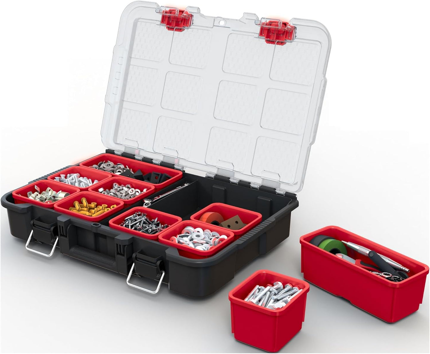 Keter Stack-n-Roll Two Drawer Tool Box for Small Parts and Power Tool Accessories, Fits Keter Modular Tool Storage System