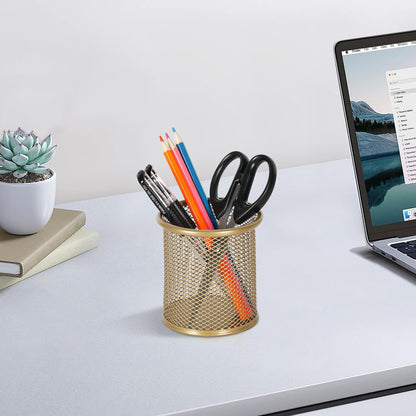 EasyPAG Pencil Holder for Desk, 2 Pack Metal Pen Organizer, Mesh Pencil Cup Organizer for Home, Office, Classroom, School, Black