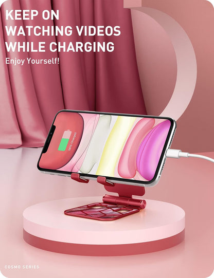 i-Blason Cell Phone Stand for Desk, Cell Phone Holder, Fits All Smart Phones, iPhone 16 15 14 13 Pro Max, Foldable Phone Stand Holder, Marble