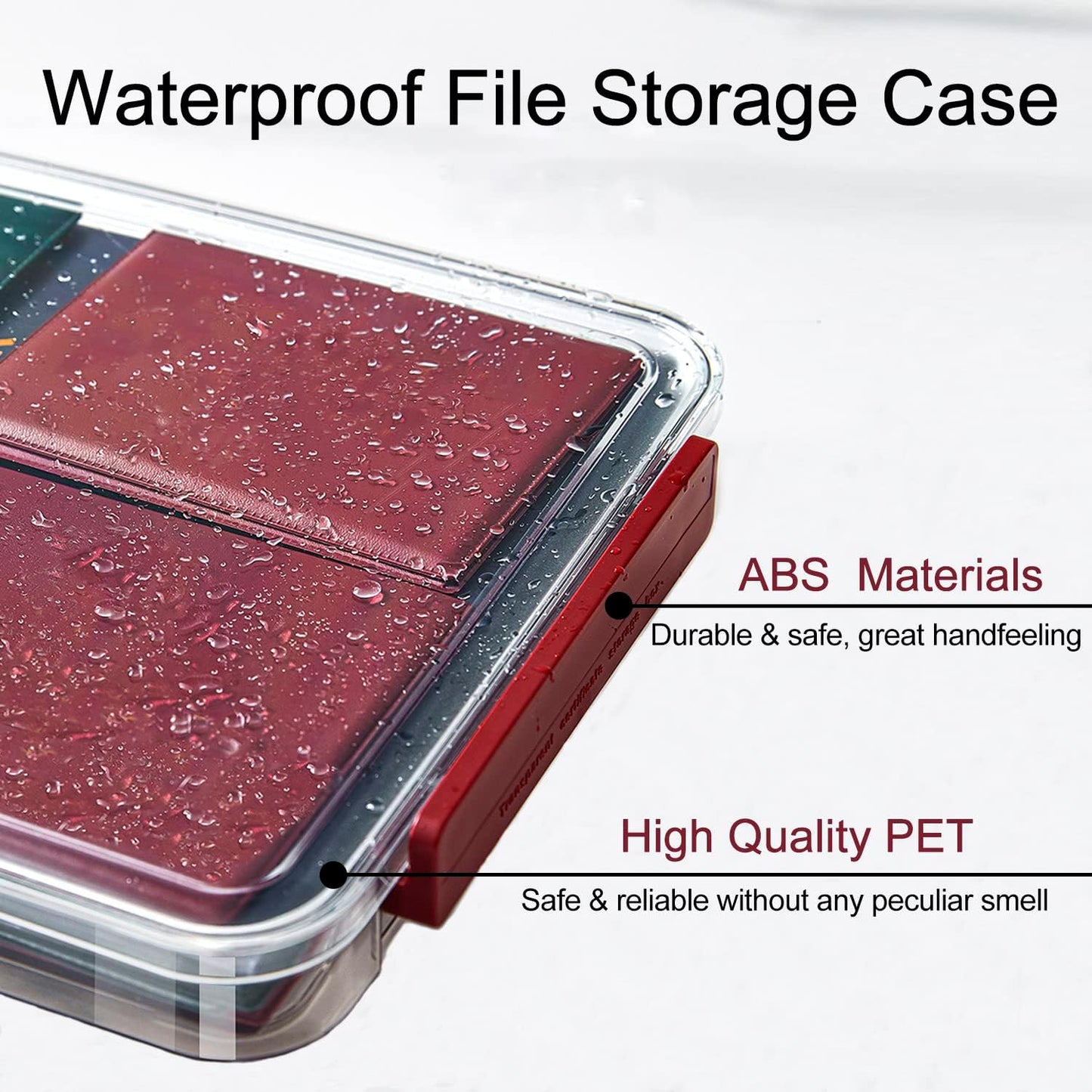 Clear File Storage Box with Lids, A4 Storage Box for 8"x11" Paper, Plastic A4 Container, Stackable Magazine File A4 Paper Project Case Bins, Desk Organizer Office Invoice Document