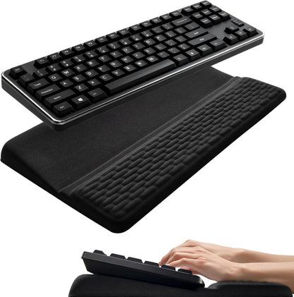 Wrist Rest with Keyboard Stand, Computer Wrist Support Pad, Ergonomic Keyboard Riser Holder Lifter Tray with Wrist Pad, Memory Foam Desk Cushion, Palm Hand Typing for Office Home School