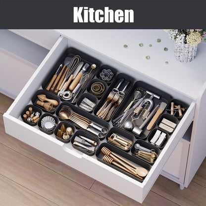 Plastic Drawer Organizers, 10 PCS Drawer Organizer Bins, Bathroom and Vanity Organizer Plastic Tray, Makeup organizer and storage for Makeup, Bedroom, Kitchen Gadgets Utensils and Office (Green)