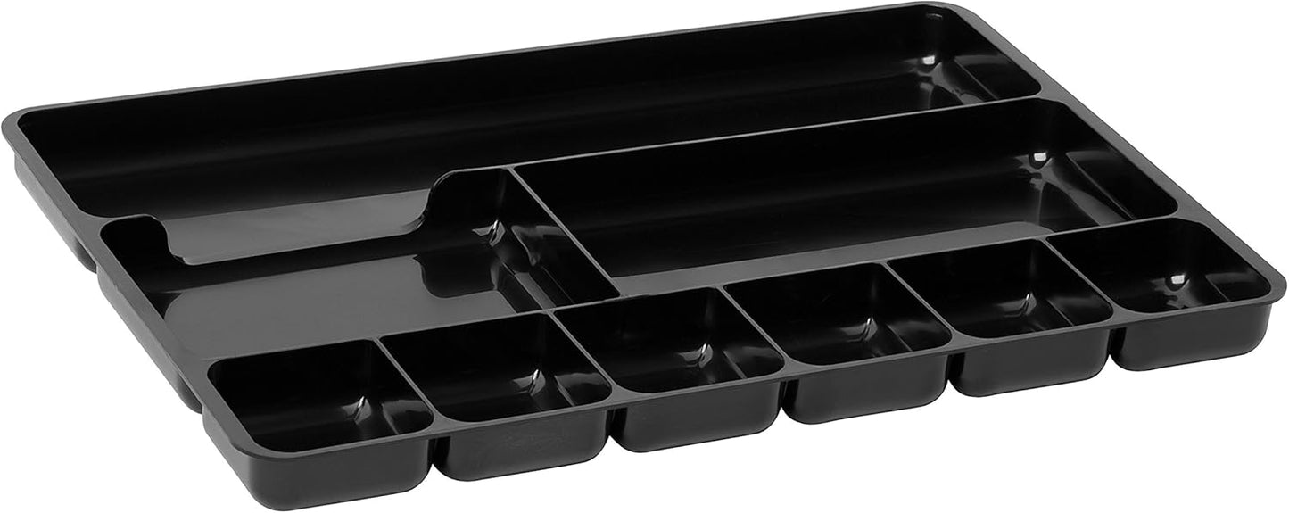 Rubbermaid Extra Deep Desk Drawer Director Tray, Plastic, 11.875 x 15 x 2.5 Inches, Black