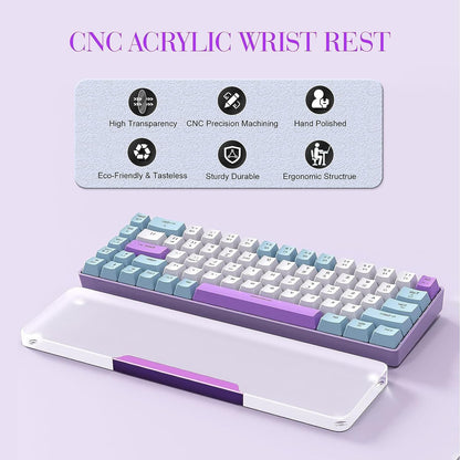 SELORSS Acrylic Keyboard Wrist Rest 98-Key Mechanical Keyboards Ergonomic Palm Rest for Computer Keyboard,Anti-Slip Base,Wrist Pad for Laptop,Office & Home-Easy Typing