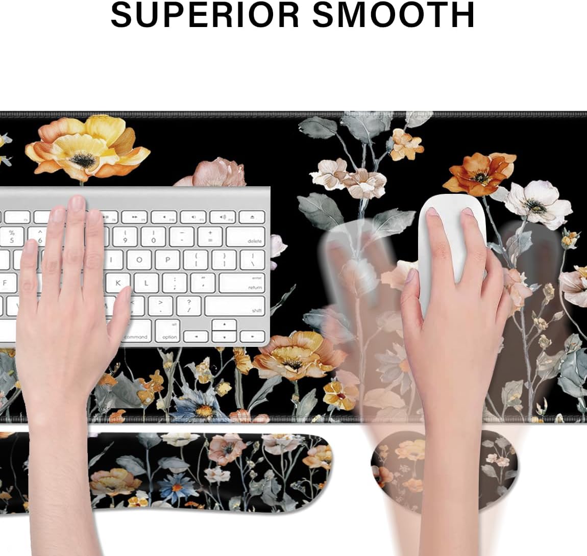 Desk Pad and Keyboard Wrist Rest, Large Mouse Pad + Keyboard Pad+Mouse Wrist Support, Non-Slip Desk Mat Protector for Office, Home 31.5×11.8 Inches Anime Dragon