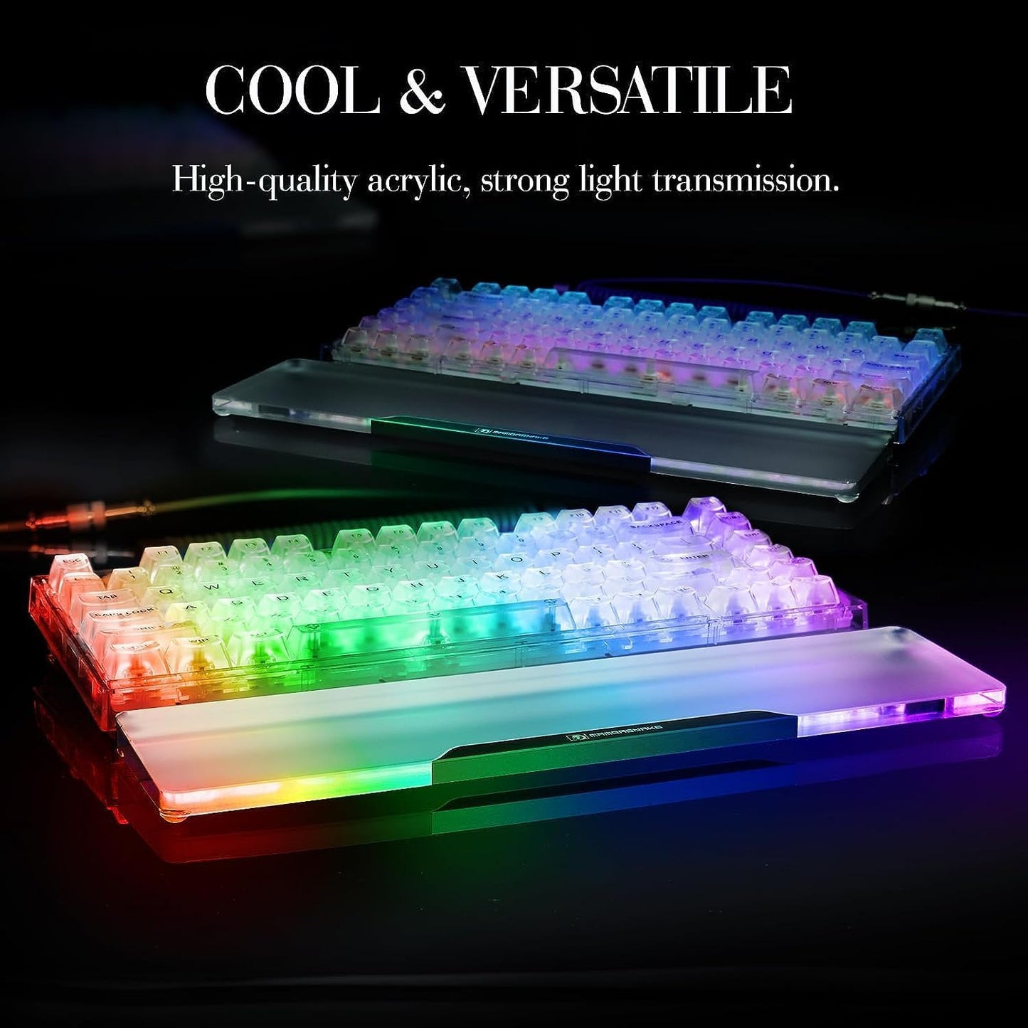 SELORSS Acrylic Keyboard Wrist Rest 98-Key Mechanical Keyboards Ergonomic Palm Rest for Computer Keyboard,Anti-Slip Base,Wrist Pad for Laptop,Office & Home-Easy Typing
