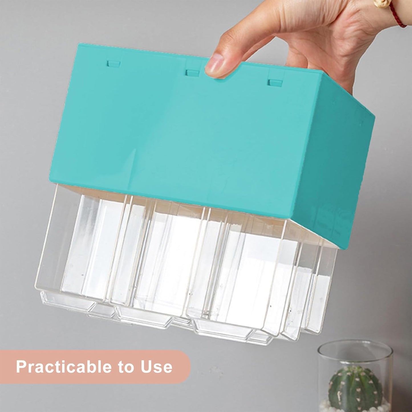 Feadily 4PCS Small Drawer Organizer for Desk, Desktop Drawer Organizer with 9 Clear Drawers, Plastic Desktop Storage Drawers 7.1 Inch x 3 .9 Inch x 4.7 Inch, White