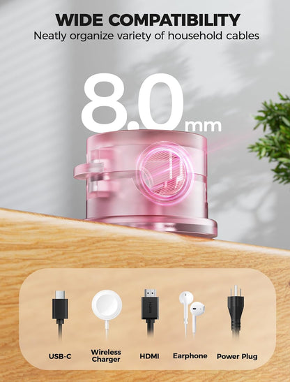 9 Pack Magnetic Cable Clips - gliship [Upgraded 360° Rotatable] Cord Organizer, Strong Magnetic Cord Holder, Adhesive Wire Keeper, Phone Cord Holder, Nightstand Wire Keeper Desk Decor, Tidy Helper
