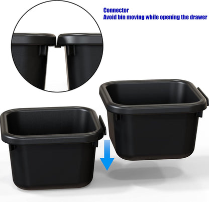 Simple Houseware Interlocking Desk Drawer Bins Organizer, 10 Packs, Black