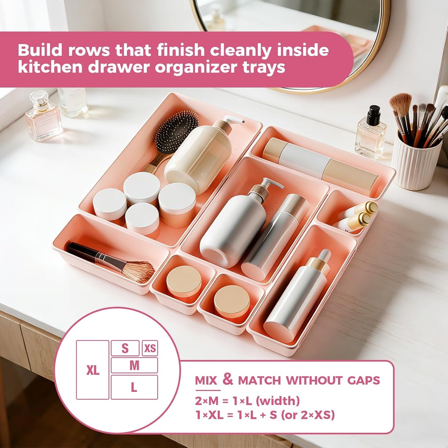 10 PCS Tool Box Drawer Organizers, Large & Medium Tool Trays for Tool Box Organization, Tool Organizers and Storage for Garage and Rolling Tool Chest