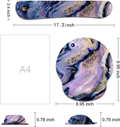 LATEEFAH Mouse Pad with Wrist Rest, 3-in-1 Gaming Mouse Pad, Keyboard Wrist Rest, Ergonomic Memory Foam Mousepad with Wrist Support for Computer Keyboard