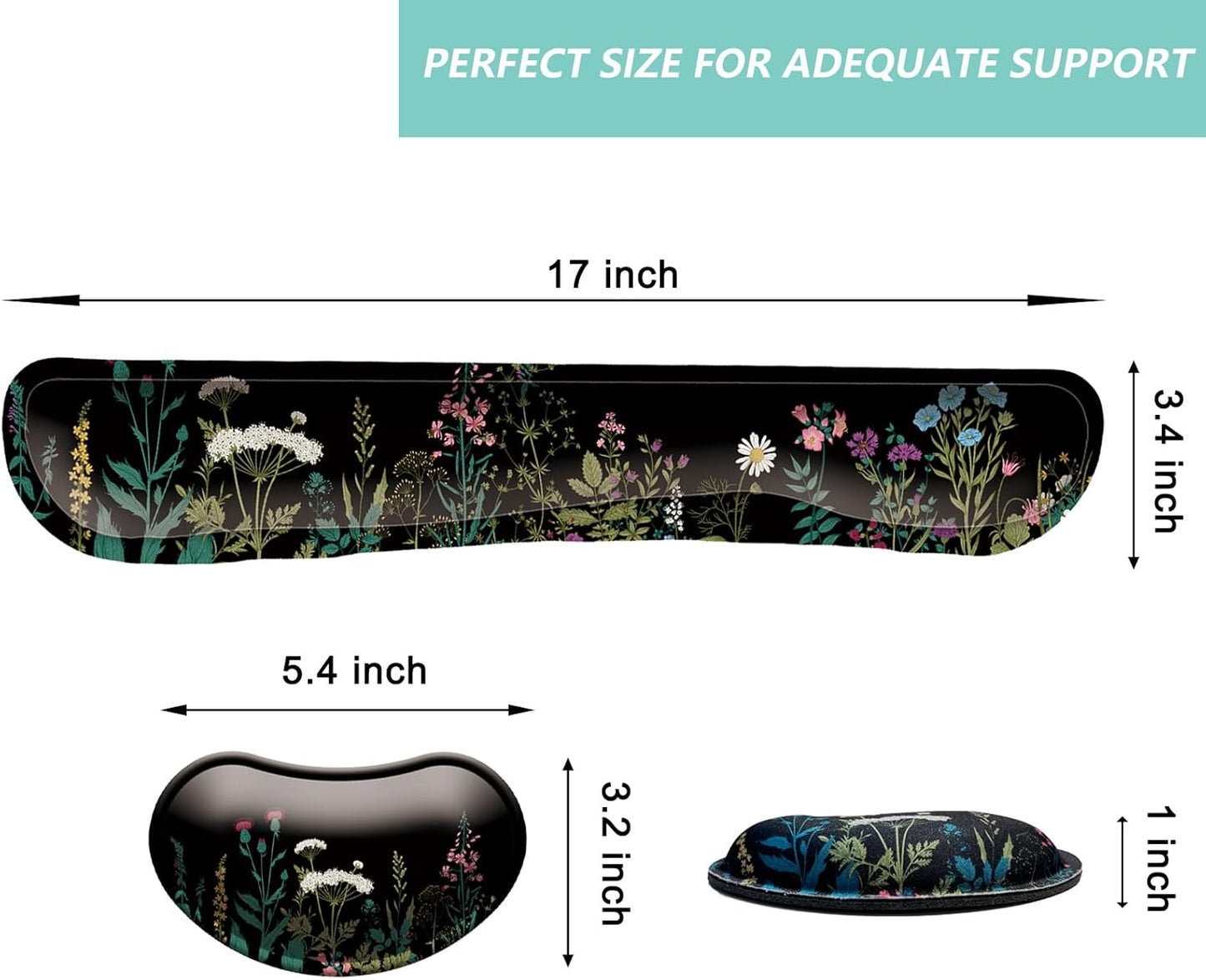 Keyboard Wrist Rest Mouse Wrist Support Set, Memory Foam Wrist Rest Pad for Computer Laptop Keyboard Mouse, Ergonomic Wrist Cushion Support for Typing Pain Relief, Gaming Home Office, Purple