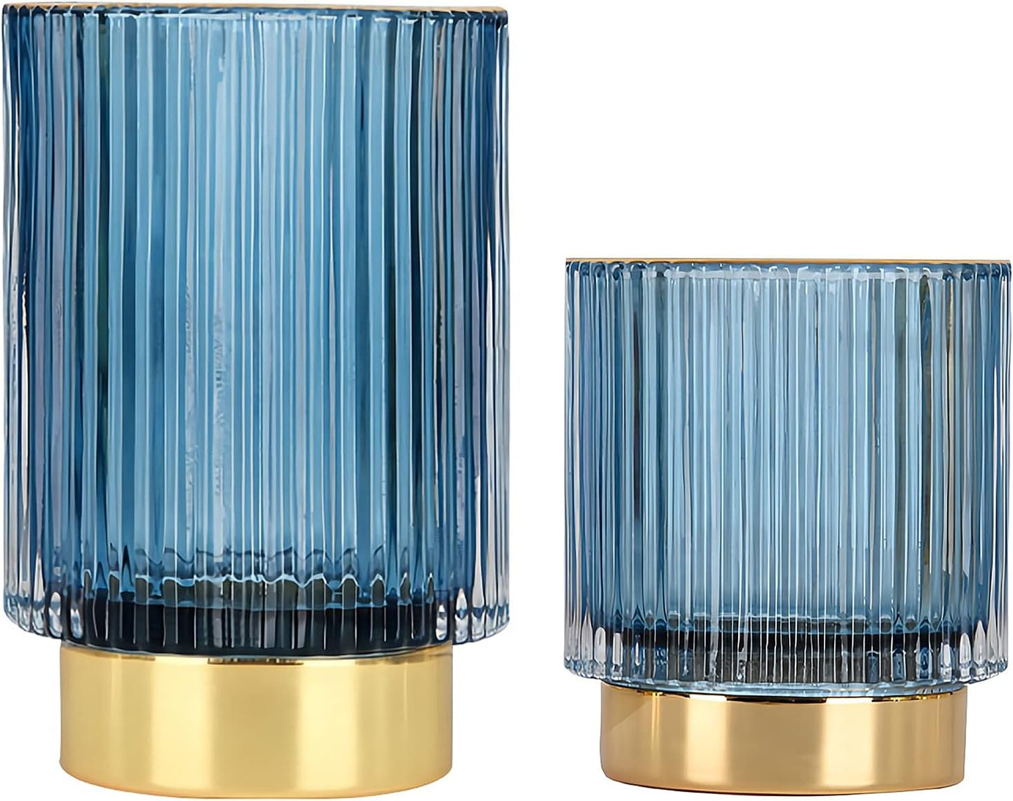 DASITON Makeup Brush holder Organizer,Crystal Cosmetic Makeup Brush Glass Brushes Storage Holder, Vintage Make Up Brush Cup Pen Pencil Holder striped vase(Coffee S)