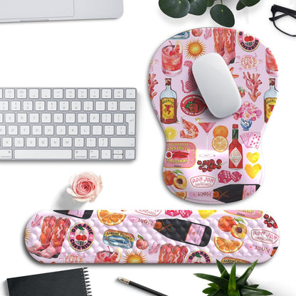 Ghost Book Mousepad with Wrist Rest Halloween Computer Keyboard Mouse Pad Black Cute, Mouse Pad with Wrist Rest for Computer Keyboard, 2 In1 Mousepad with Wrist Support Easy Typing&Relieve Wrist Pai