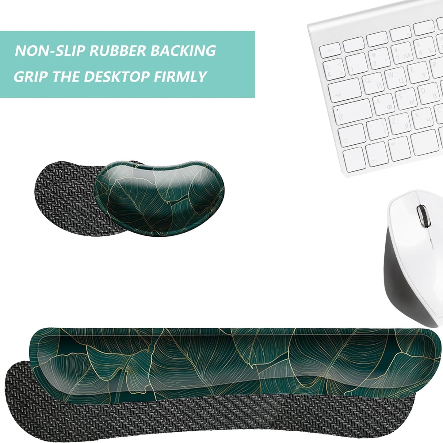 Keyboard Wrist Rest Mouse Wrist Support Set, Memory Foam Wrist Rest Pad for Computer Laptop Keyboard Mouse, Ergonomic Wrist Cushion Support for Typing Pain Relief, Gaming Home Office, Purple