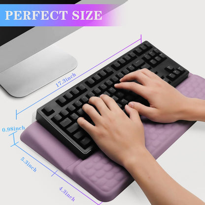 Computer Keyboard Stand with Wrist Rest, Ergonomic Tilted Keyboard Holder - Keyboard Riser with Wrist Pad - Keyboard Tray Support for Office Home - Black