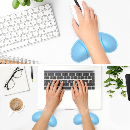 Dapesuom Keyboard Wrist Rest Set, Cute PU Leather Wrist Cushion for Computer Keyboard and Mousepad, Memory Foam Mouse Pad Rests Support with Non-Slip Base for Typing Pain Relief Laptop, Colonial White