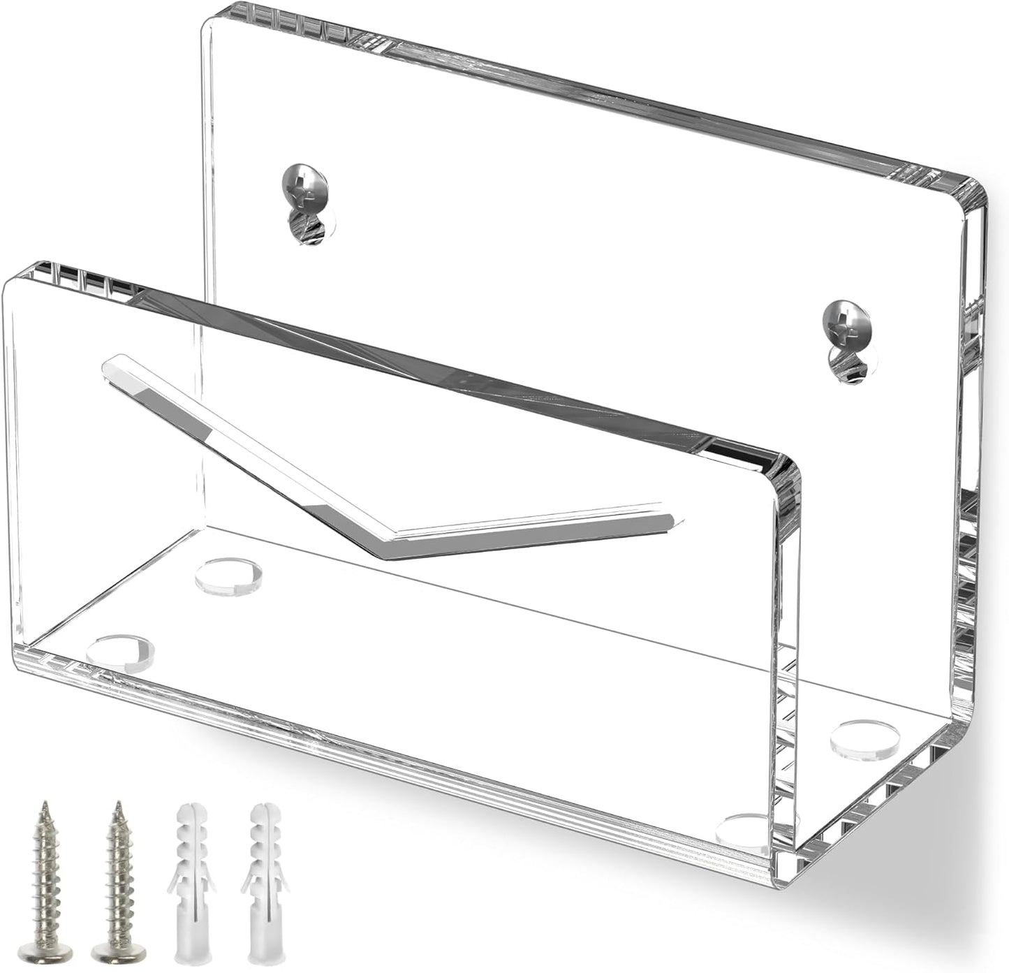 FUCDTEFC Desk Mail Organizer, 2 Section Clear Acrylic File Holder Letter Organizer, Vertical Lightweight Modern Envelope Holder Desk Accessories & Workspace Organizers for Office, Home, School