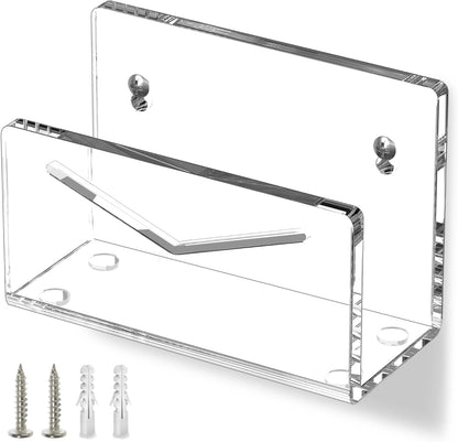 FUCDTEFC Desk Mail Organizer, 2 Section Clear Acrylic File Holder Letter Organizer, Vertical Lightweight Modern Envelope Holder Desk Accessories & Workspace Organizers for Office, Home, School