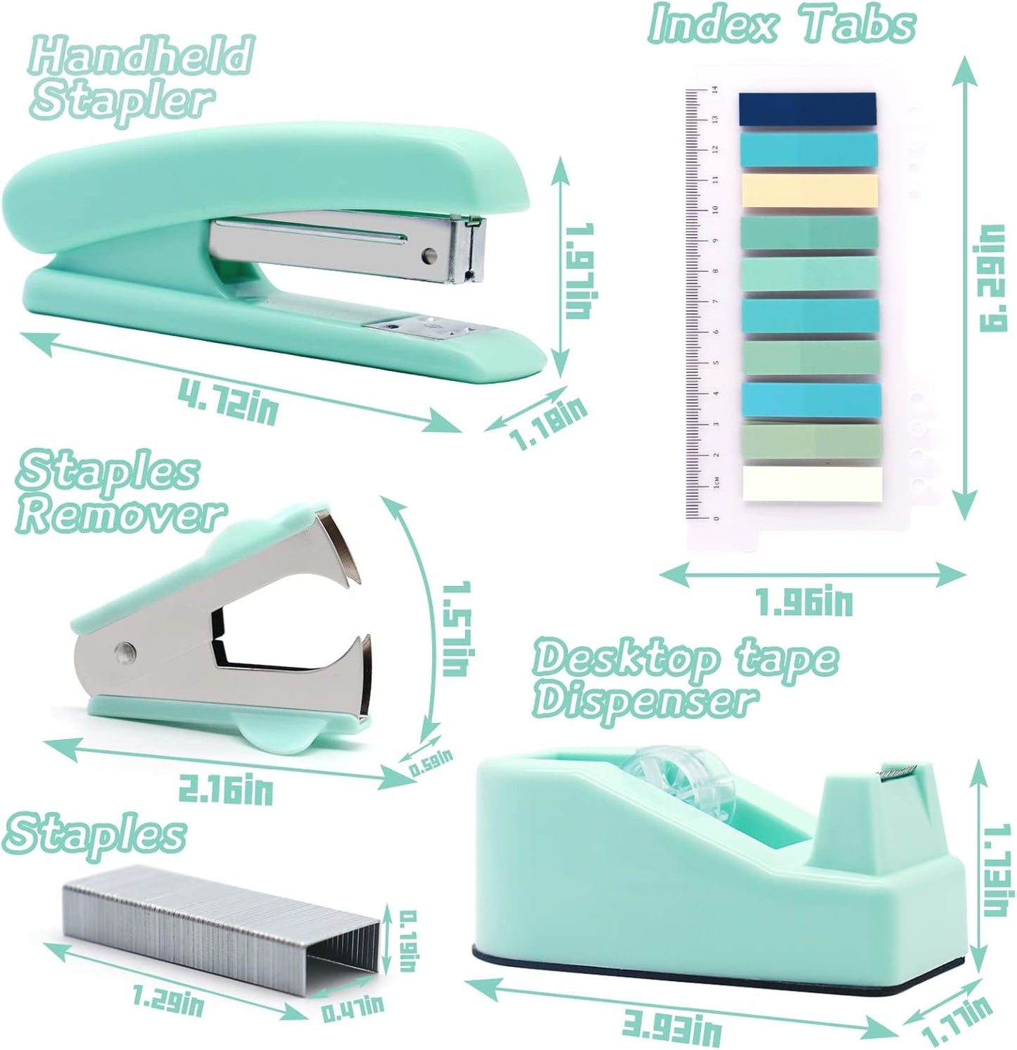 Gold Office Supplies,UPIHO Gold Desk Accessories,Stapler and Tape Dispenser Set with Large Stapler,Tape Dispenser, Staple Remover, Staples, Clips,Scissor,Pen and Sticky Notes,Gifts for Office Clerks