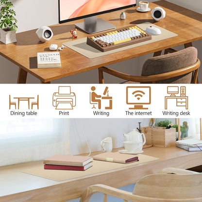 Green Desk Pad and Keyboard Wrist Rest, 3in1 Mousepad + Keyboard Wrist Rest+Mouse Wrist Rest for Home Office Table Computer Cover. (31.5×15.7,Green)